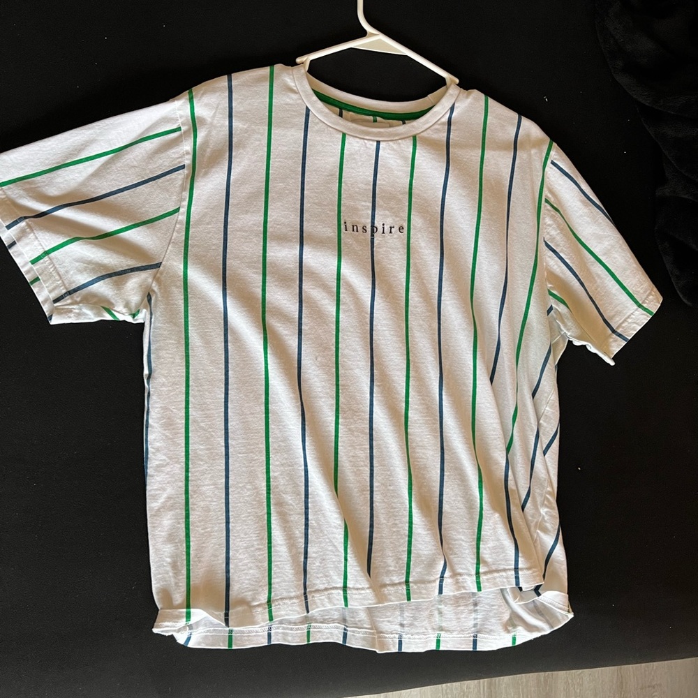 Denim & Flower - White stripped T shirt - Large